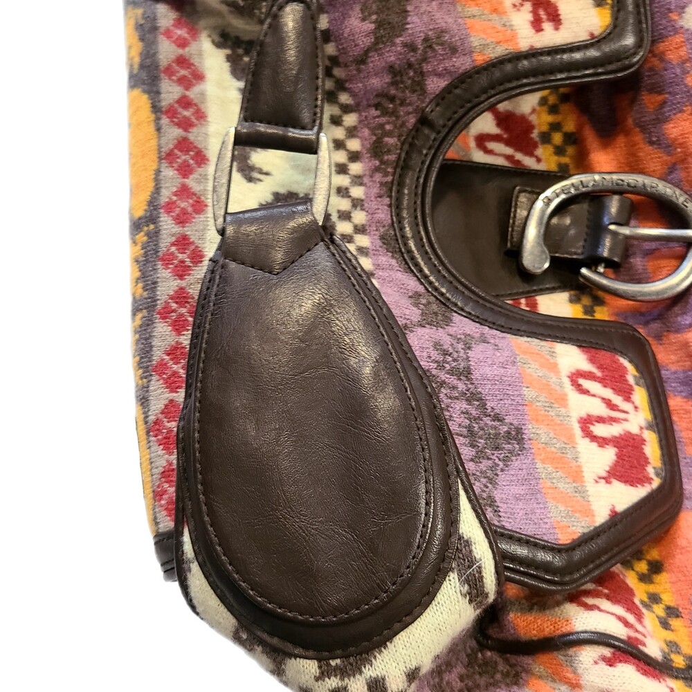 Stella McCartney RARE Y2K Multi-Color Aztec Tweed & Vegan Leather Shoulder Bag - Picture 5 of 14